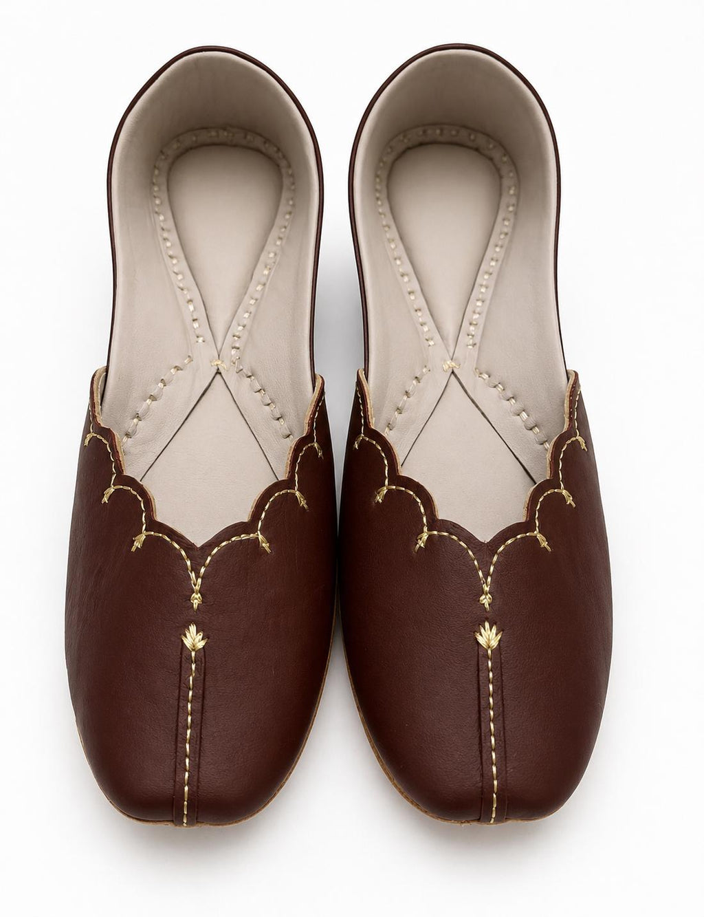 Brown Leather Punjabi Jutti for Women